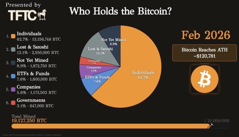 Quien posee Bitcoin febrero 2026